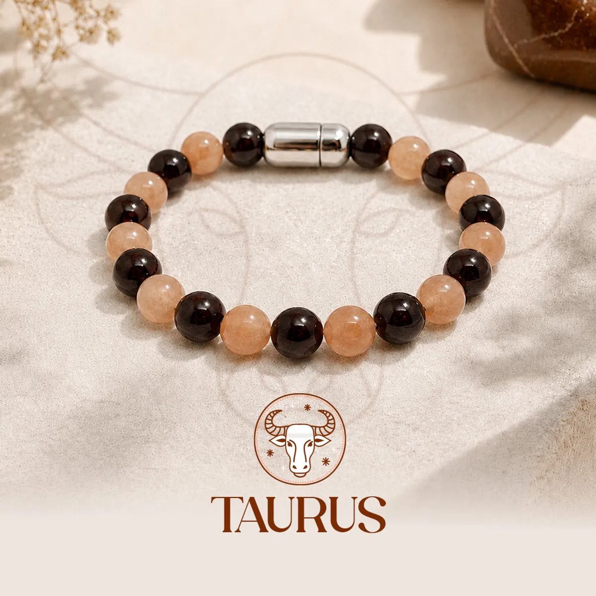 Taurus Crystal Bracelet with FREE Raw Selenite Charging Plate